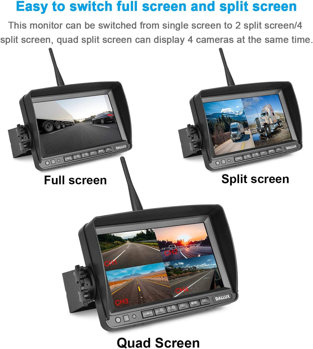 7 inch Wireless Backup Camera Monitor System Kit with HD IP69K Waterproof Night Vision Rear View Camera N3464