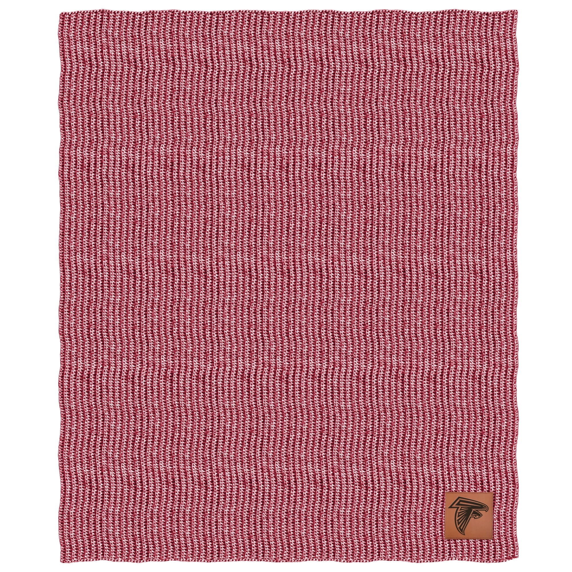 Two-Tone Sweater Knit Blanket with Faux Leather Patch V23053
