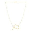 14K Yellow Gold Polished Initial P Necklace with Lobster Clasp P16502