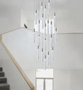 24-Lights Silver Chrome Modern Dimmable Crystal Chandelier Q77426