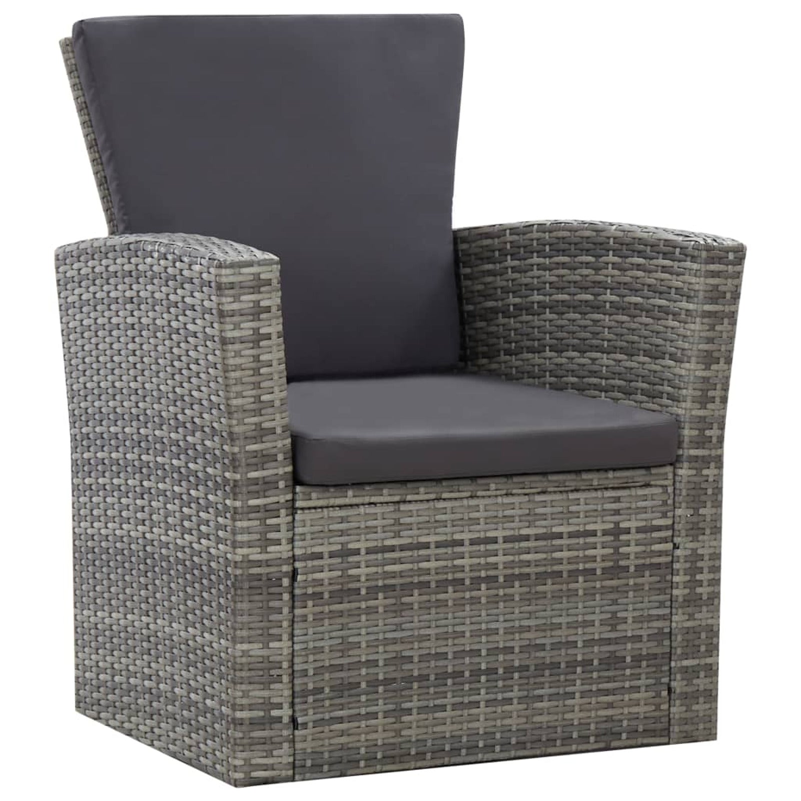 Gray Poly Rattan Patio Lounge Set with Table, Bench and 2 Chairs S9658