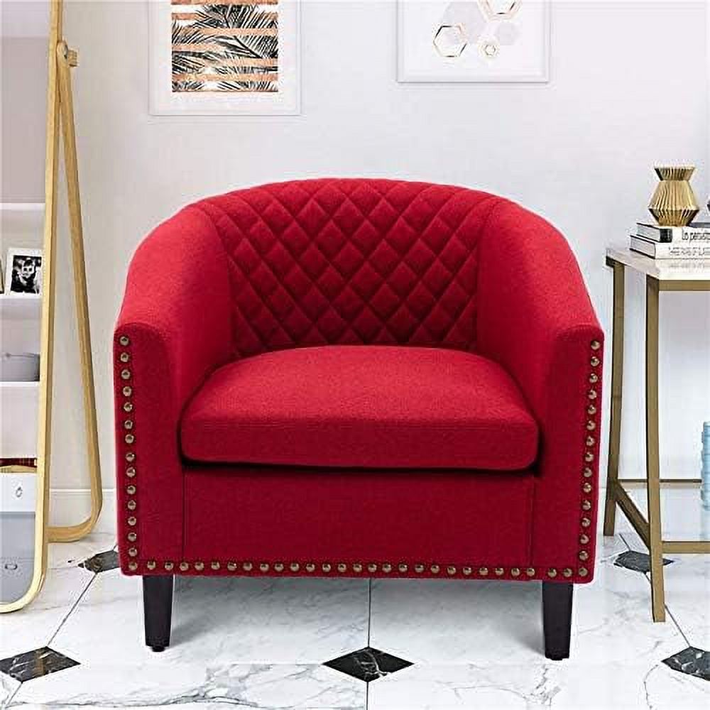 White Leather Upholstered Accent Arm Chair with Solid Wood Legs V612