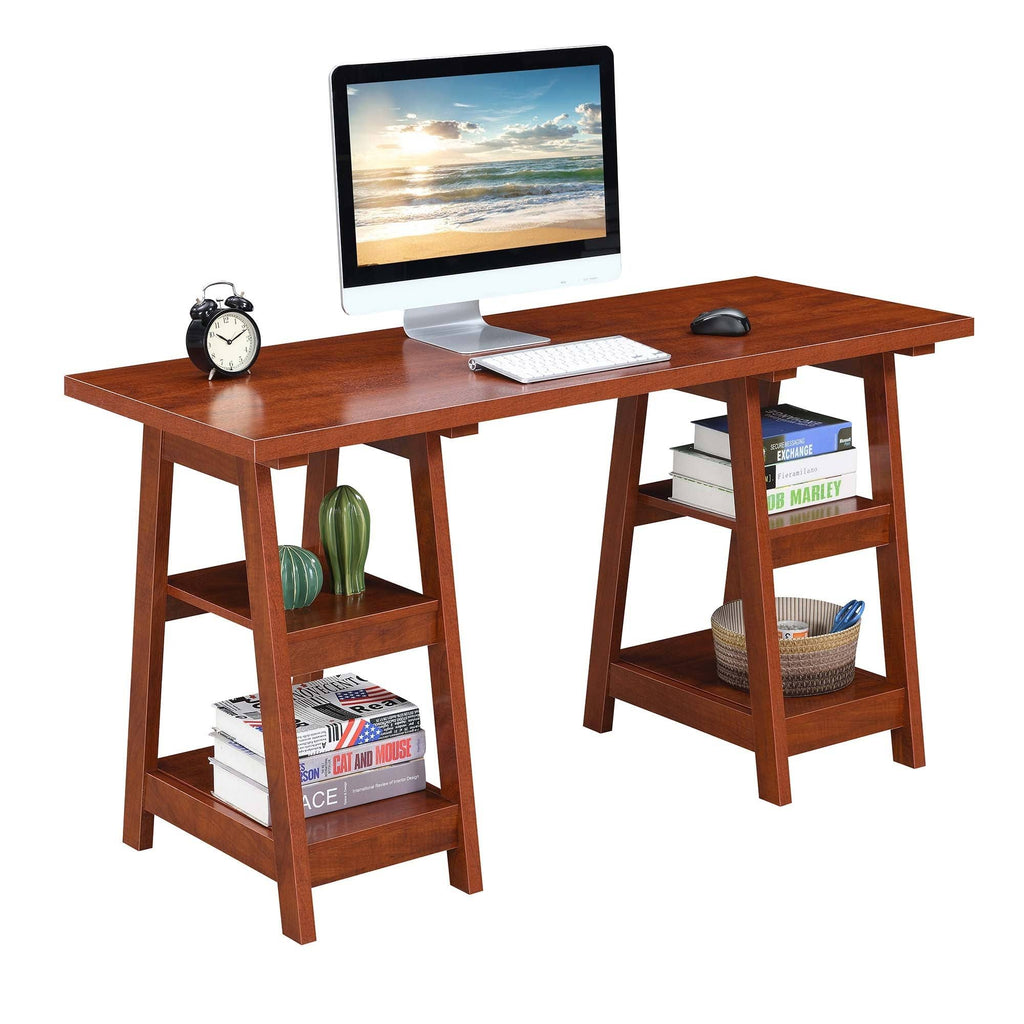 Pink Double Trestle Desk Q96723
