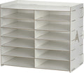 White 12 Compartment Paper Storage Organizer P3060