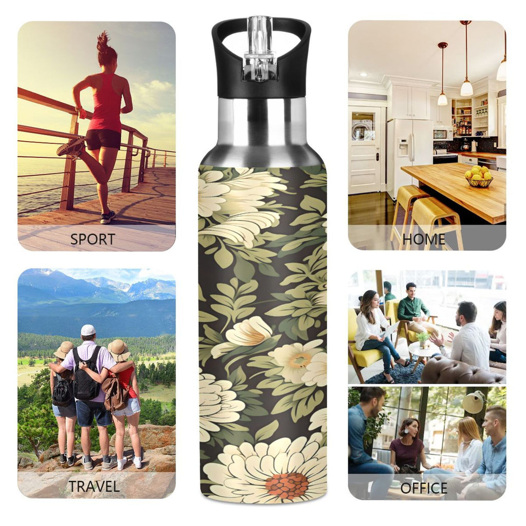Stainless Steel Insulated Water Bottle with Straw Lid F4961