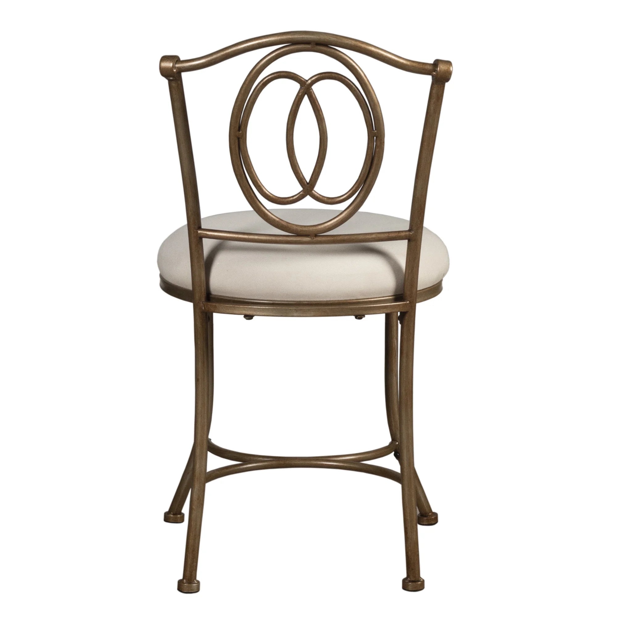 Golden Bronze Upholstered Metal Vanity Stool B3711