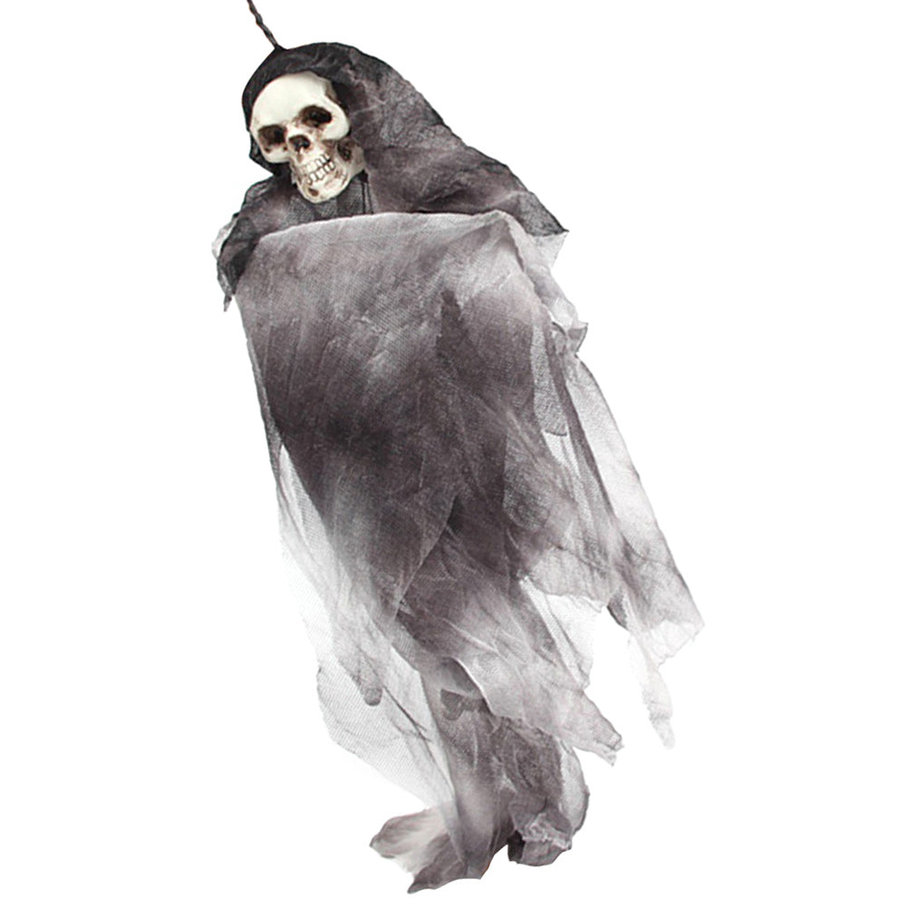 Grey Halloween Skull Doll Decoration Prop H29214
