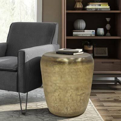 Antique Gold Metal End Table U830