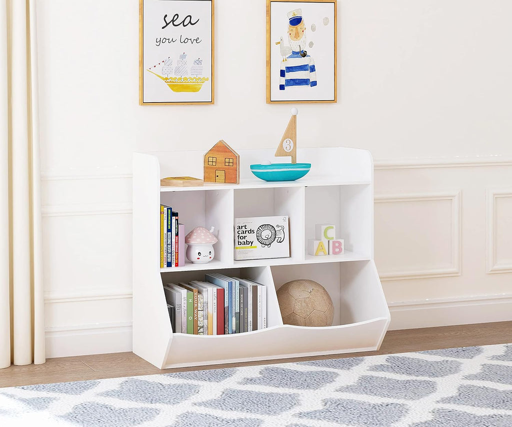 White Toy Storage Organizer with Bookcase R19211