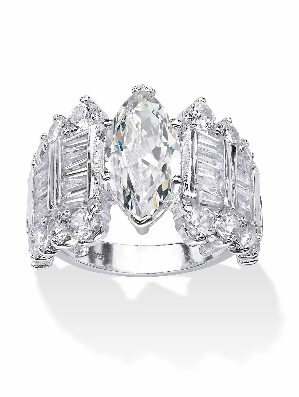 6.55 TCW Marquise-Cut Cubic Zirconia Ring in Sterling Silver Y19806