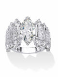 6.55 TCW Marquise-Cut Cubic Zirconia Ring in Sterling Silver Y19806