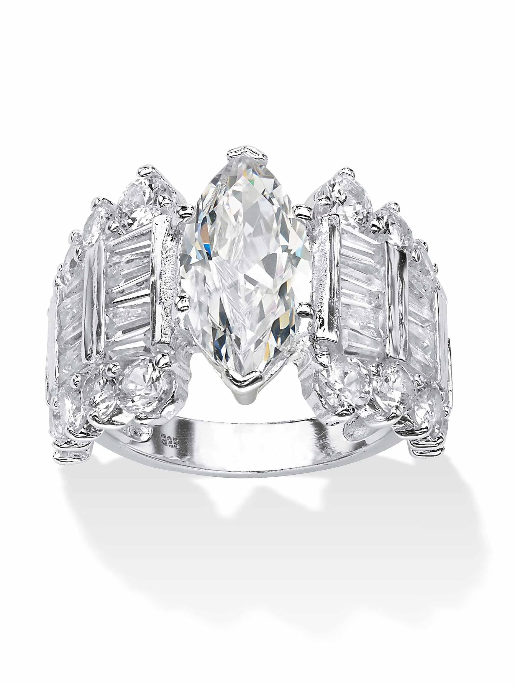 6.55 TCW Marquise-Cut Cubic Zirconia Ring in Sterling Silver Y19806
