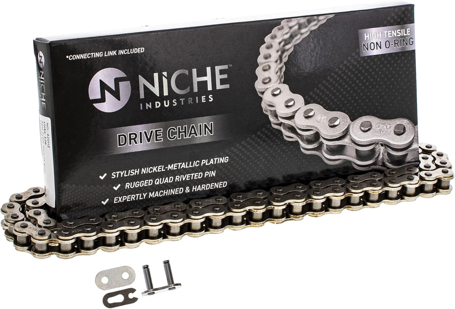 Drive Sprocket Chain Combo Front 13 Rear 37 Tooth 420HZ Standard 76 Links Pack of 2 Q59720