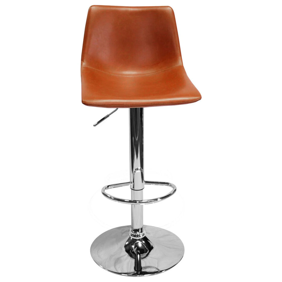 Faux Leather Adjustable Swivel Bar Stool Tan (Set of 2) H3883