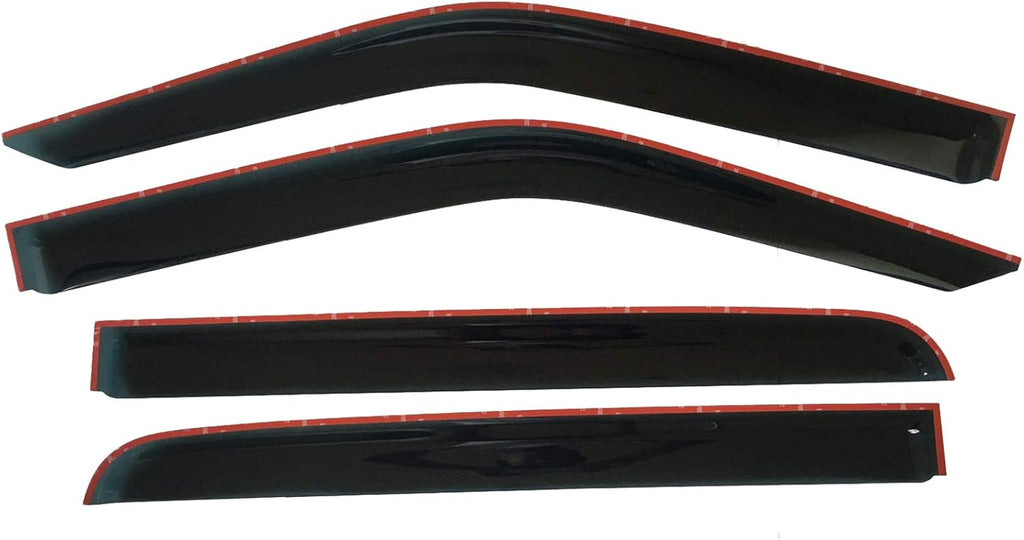Dark Tinted Tape-On Side Window Vent Visor Deflectors Rain Guards Pack of 2 O59744