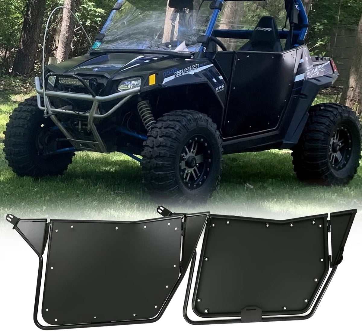 2 PCS Black UTV Side Doors with Slam Latches I595444