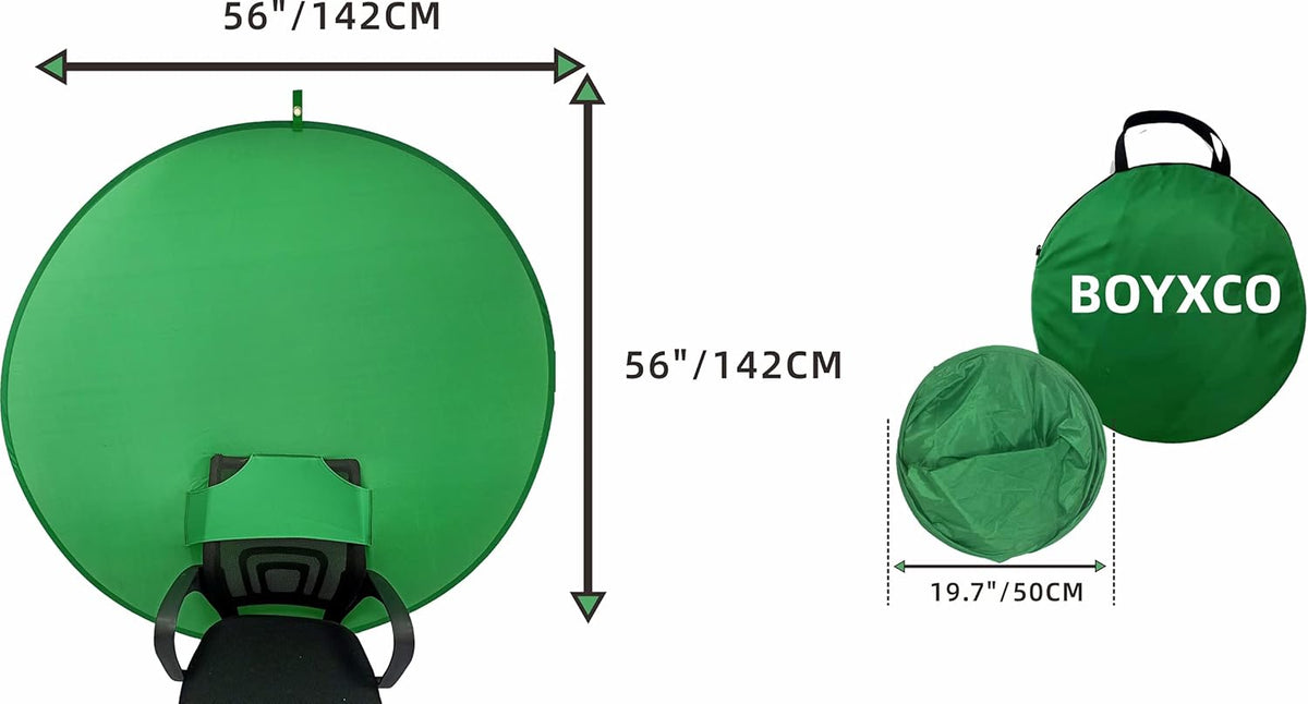 Collapsible Portable Webcam Background Chroma Key Green (58in×58in) W934009