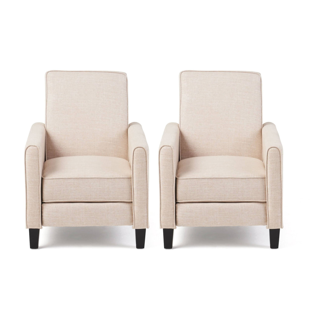 Set of 2 Fabric Recliner Moss Gray Q380764