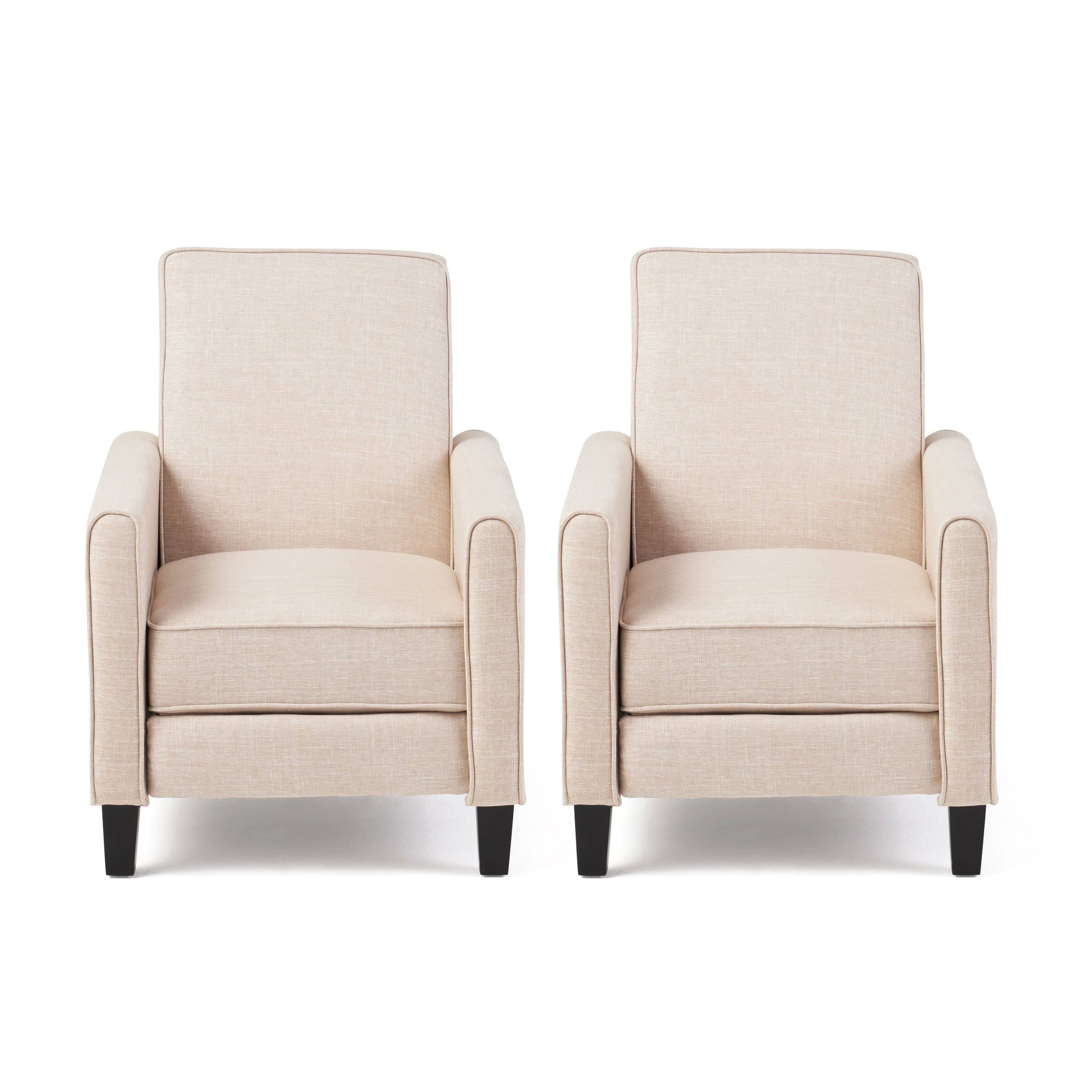 Set of 2 Fabric Recliner Moss Gray Q380764
