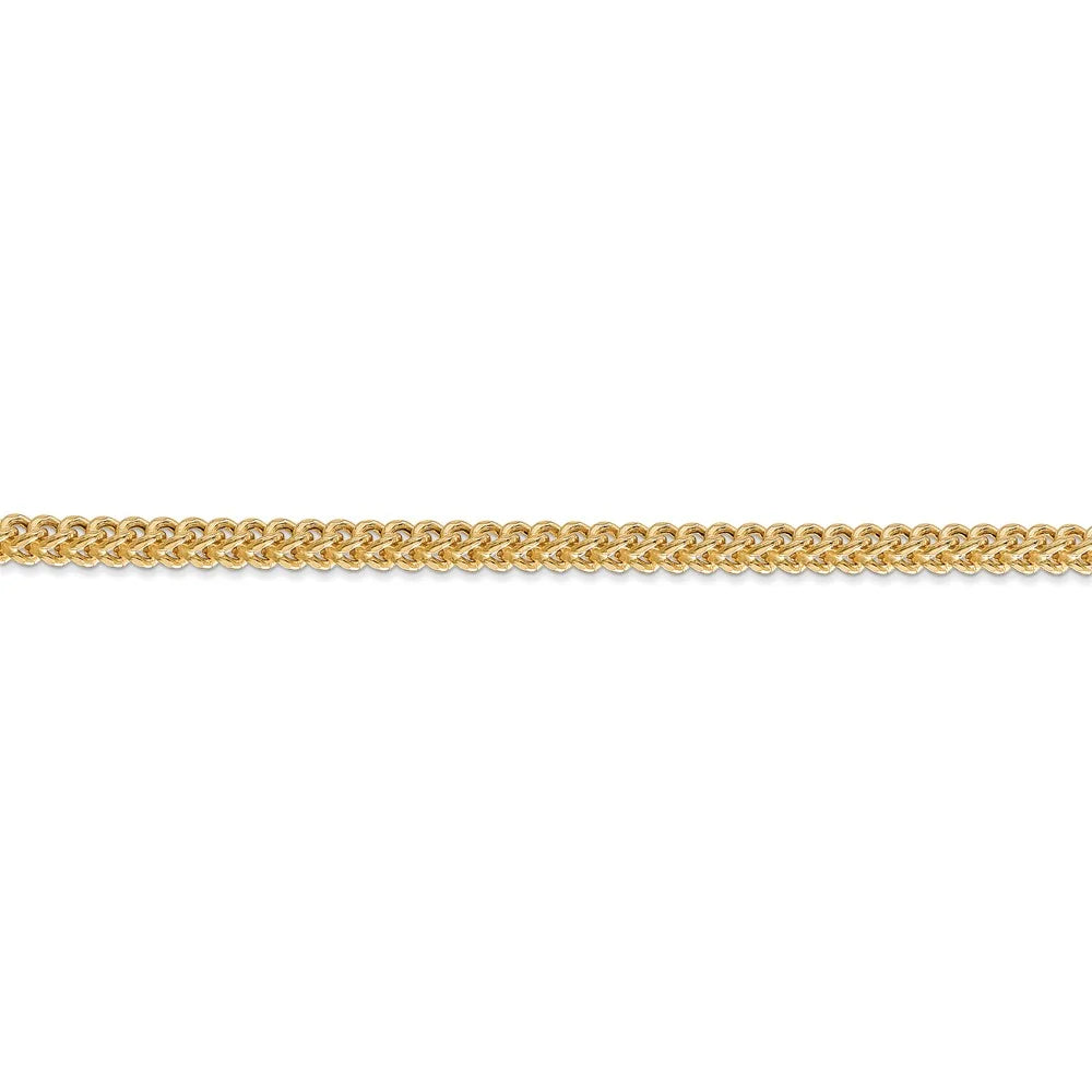 14kt Yellow Gold 3mm Semi-Solid Franco Chain 24 inch Lobster Clasp E7571