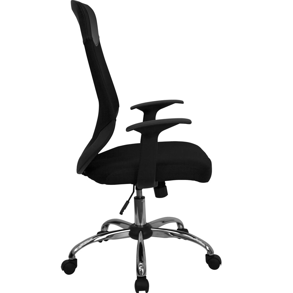 Black and Metallic Silver High Back Executive Swivel Office Chair O5923