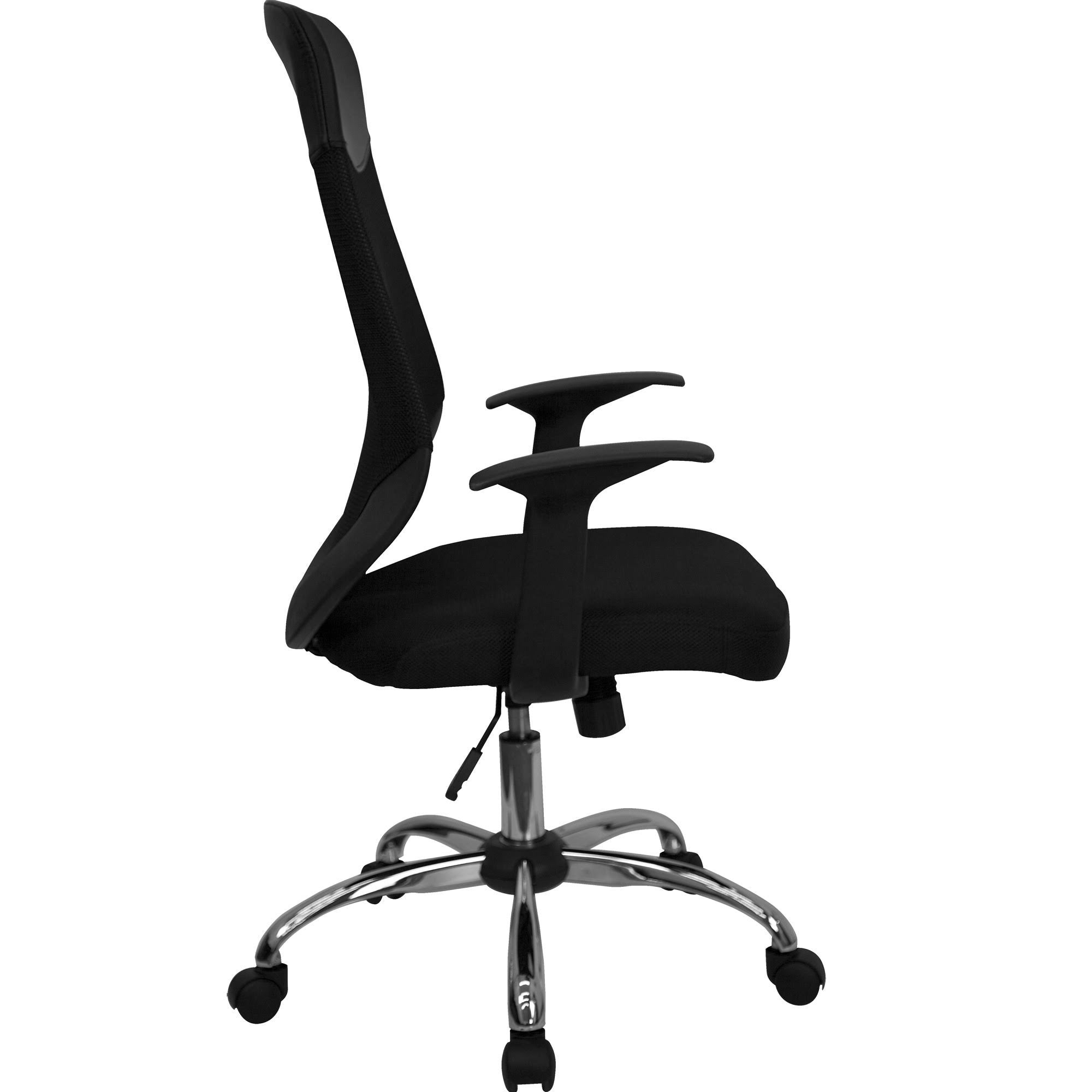Black and Metallic Silver High Back Executive Swivel Office Chair O5923
