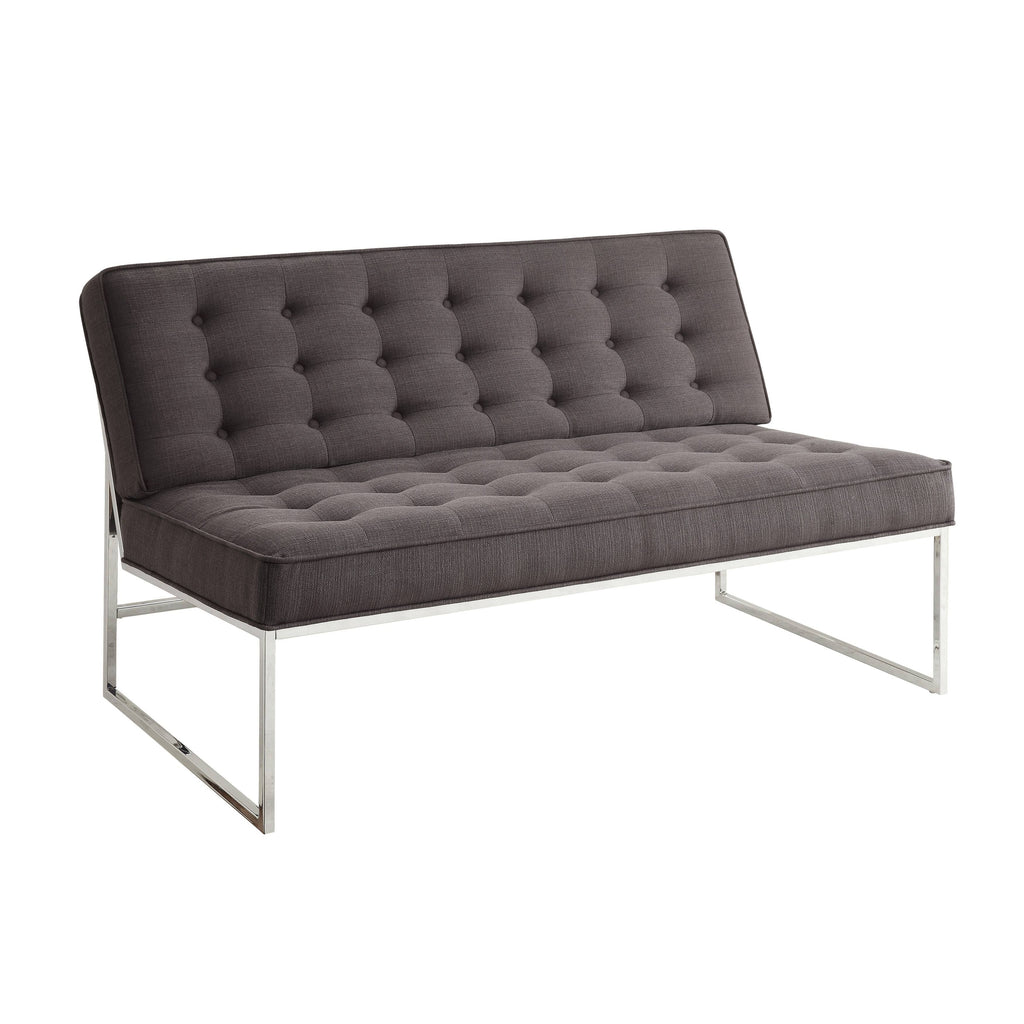 Klein Charcoal Loveseat with Chrome Base T582722