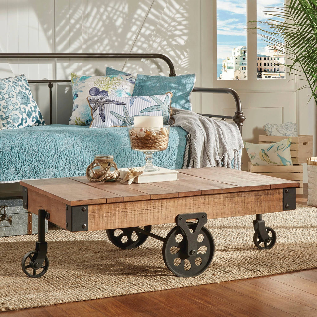 Rustic Industrial Factory Cart Cocktail Table U13056