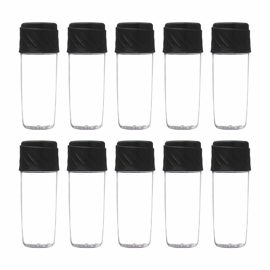 Black 16 oz Plastic Water Bottles Set of 10 J607