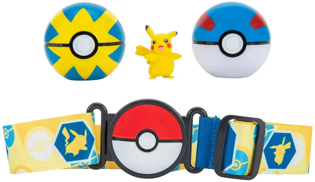 Pokemon Pikachu Quick Ball Great Ball Clip 'N' Go Poke Ball Belt Set K30522