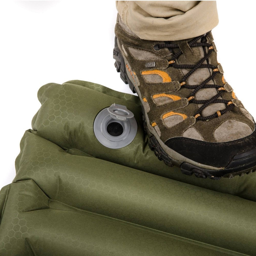 Olive Air Mat with Built-in Foot Pump Q188