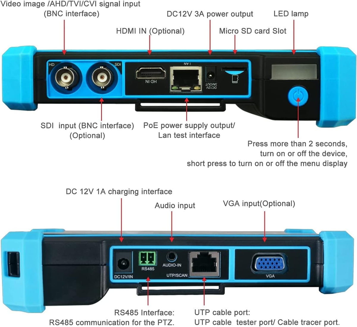 8MP 6 in 1 IP Camera Test Monitor with IPS Touch Screen Z590761