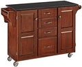 Granite Top Kitchen Cart in Cherry T423