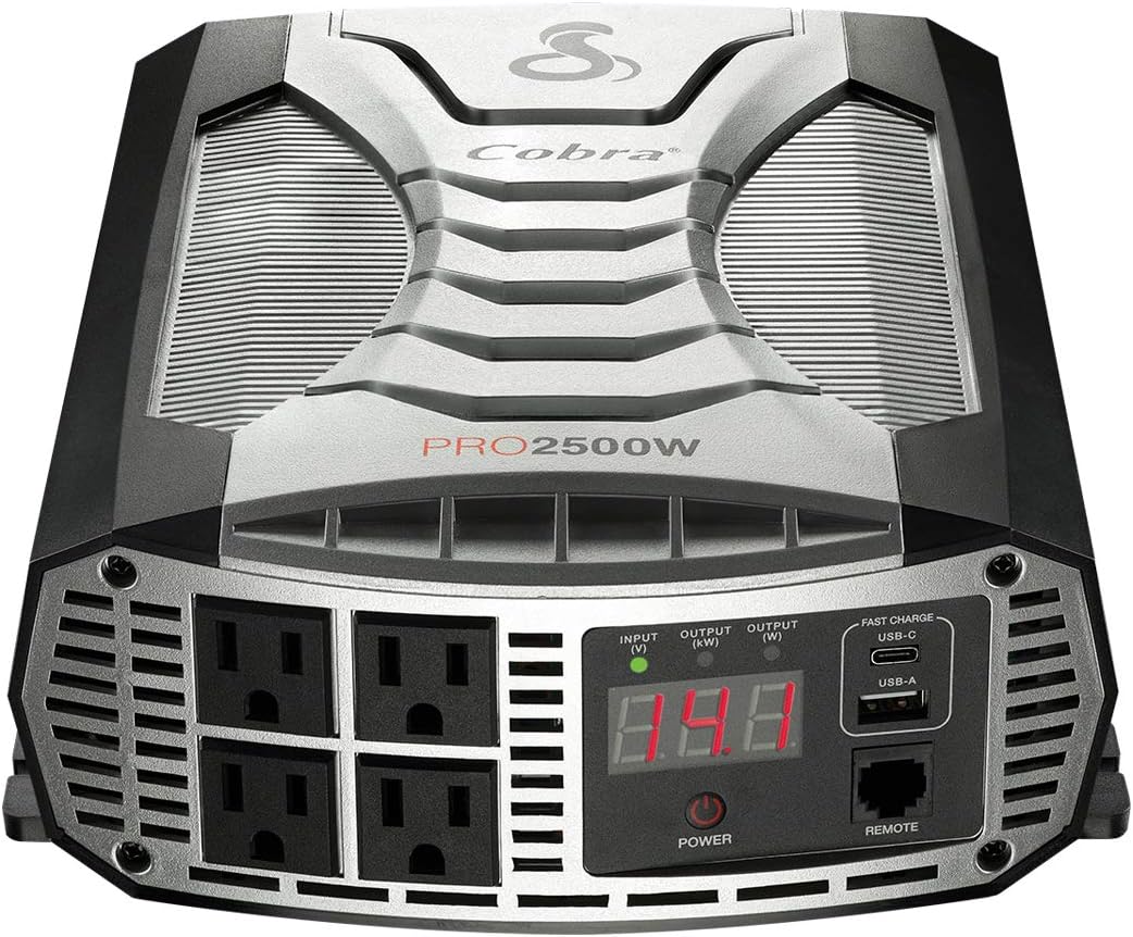 500W Portable Car Power Inverter with 2 AC Outlets and USB Ports R650298
