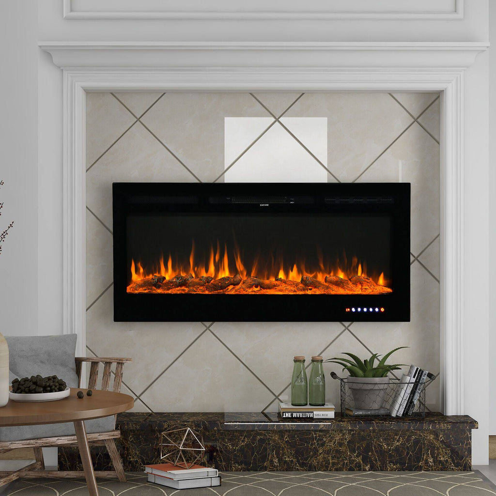 50-Inch Wall Mounted Recessed Electric Fireplace V76515