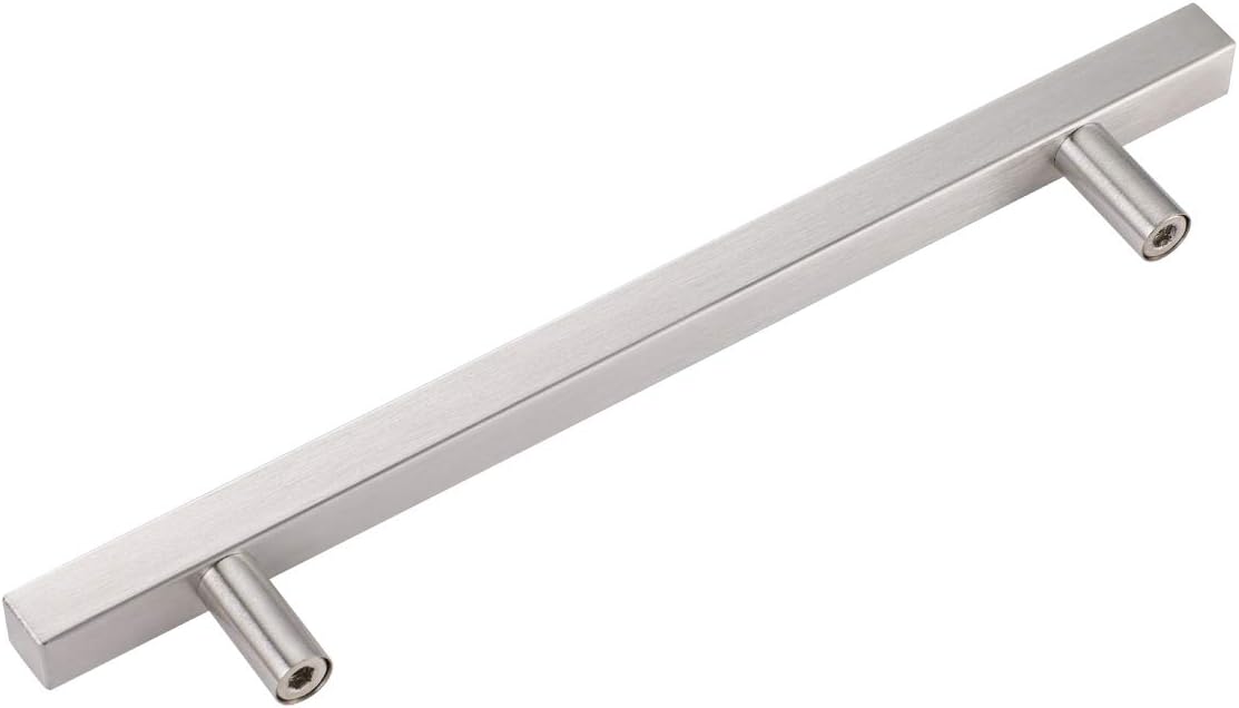 Silver Brushed Nickel 5 Pack Cabinet Pulls 224mm Total Length I3215