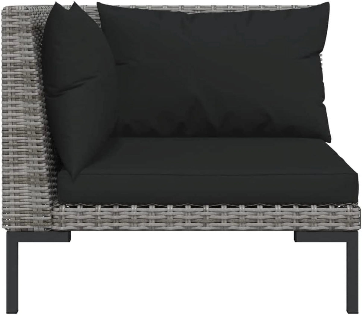 12 Piece Patio Lounge Set with Cushions Poly Rattan Dark Gray K3834