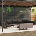 12 Piece Patio Lounge Set with Cushions Poly Rattan Dark Gray K3834