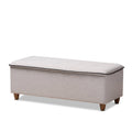 Greyish Beige Fabric Storage Ottoman K876544