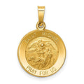 14K Yellow Gold St Michael Medal Pendant D8551