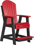 Red on Black Recycled Plastic Adirondack Chair I487