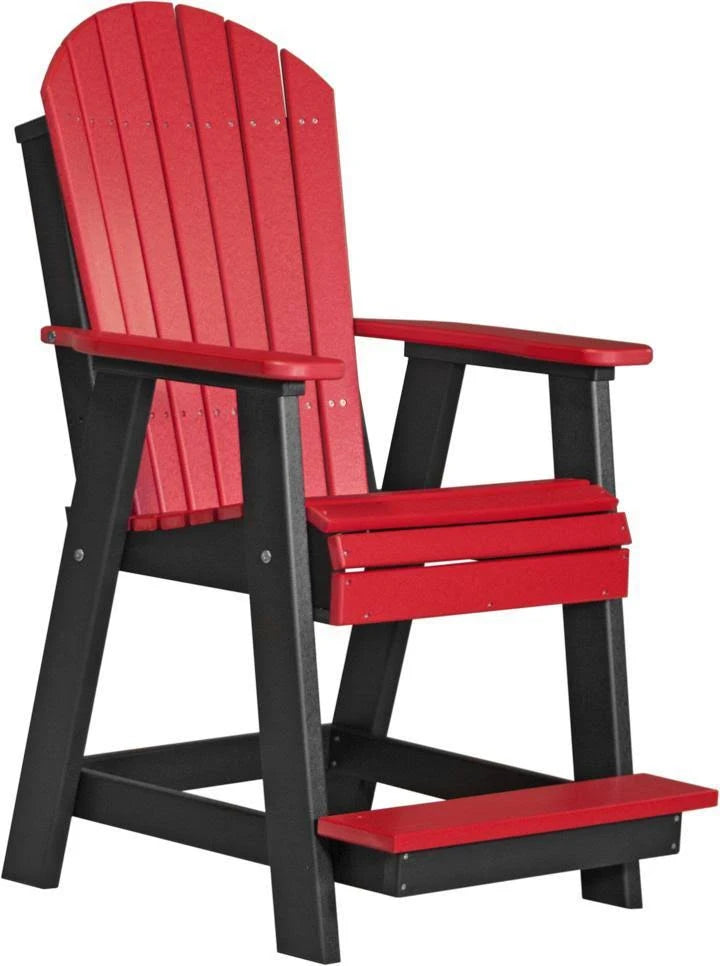 Red on Black Recycled Plastic Adirondack Chair I487