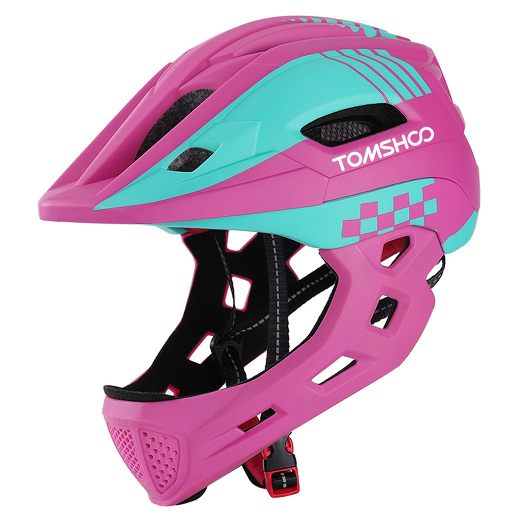 Kid Bike Full Face Helmet with Taillight and Detachable Chin Guard V1932
