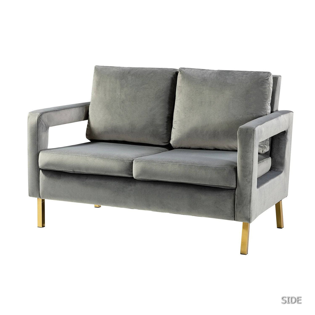 Green 50x22 Loveseat with Gold Metal Legs B374