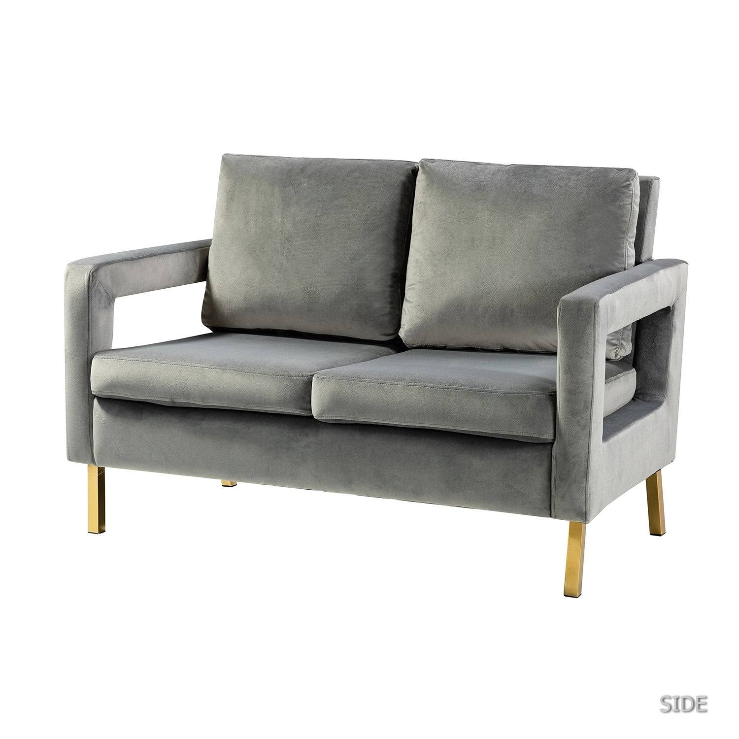 Green 50x22 Loveseat with Gold Metal Legs B374