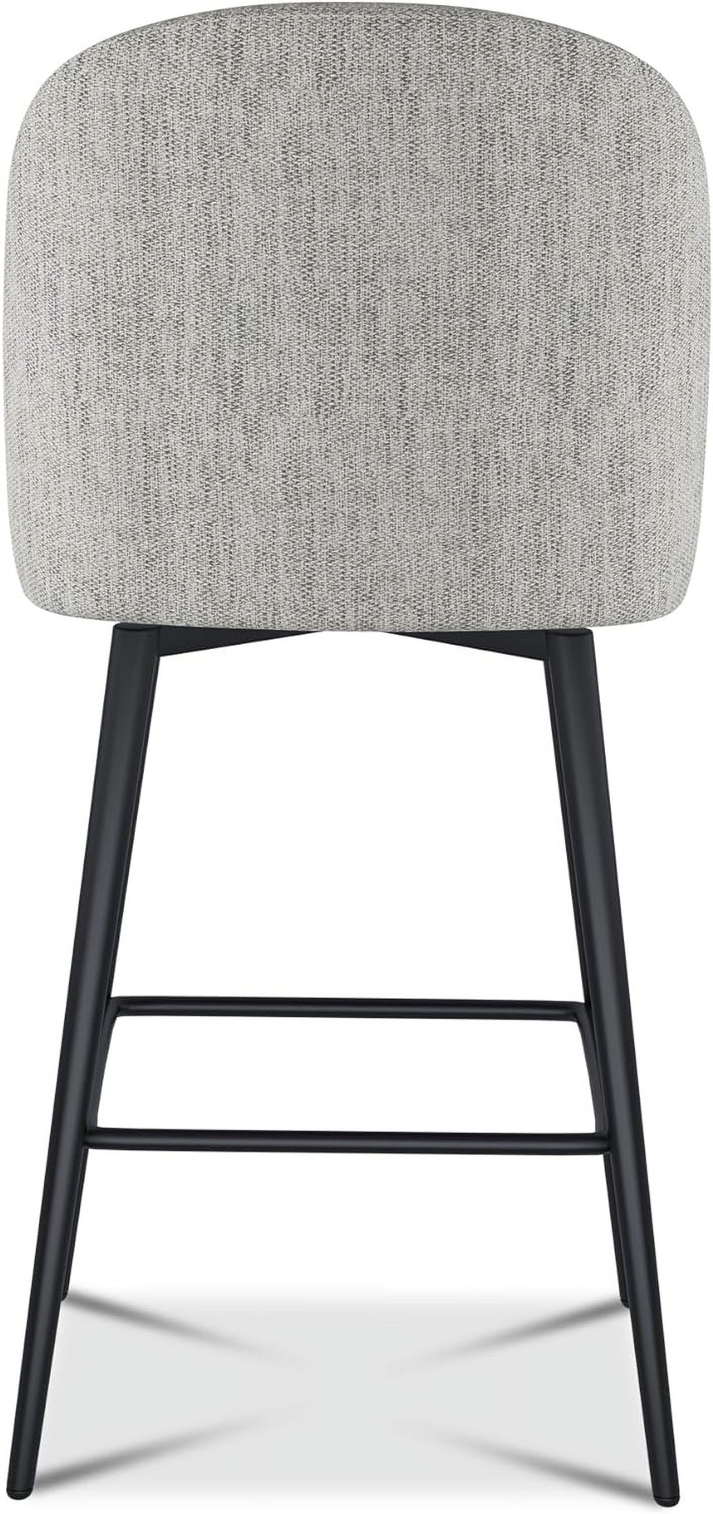 26 Inch Upholstered Swivel Barstools Set of 2 with Back and Metal Legs F168656