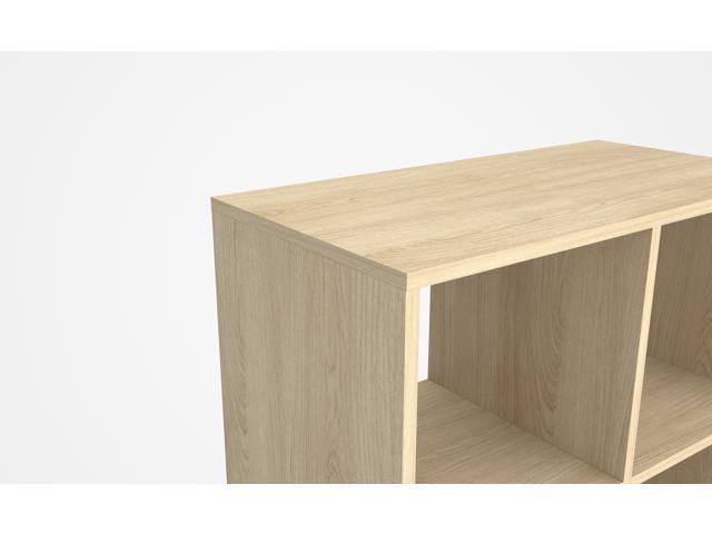 Teak Modern Cube Bookcase with Real Wood Feet O27601
