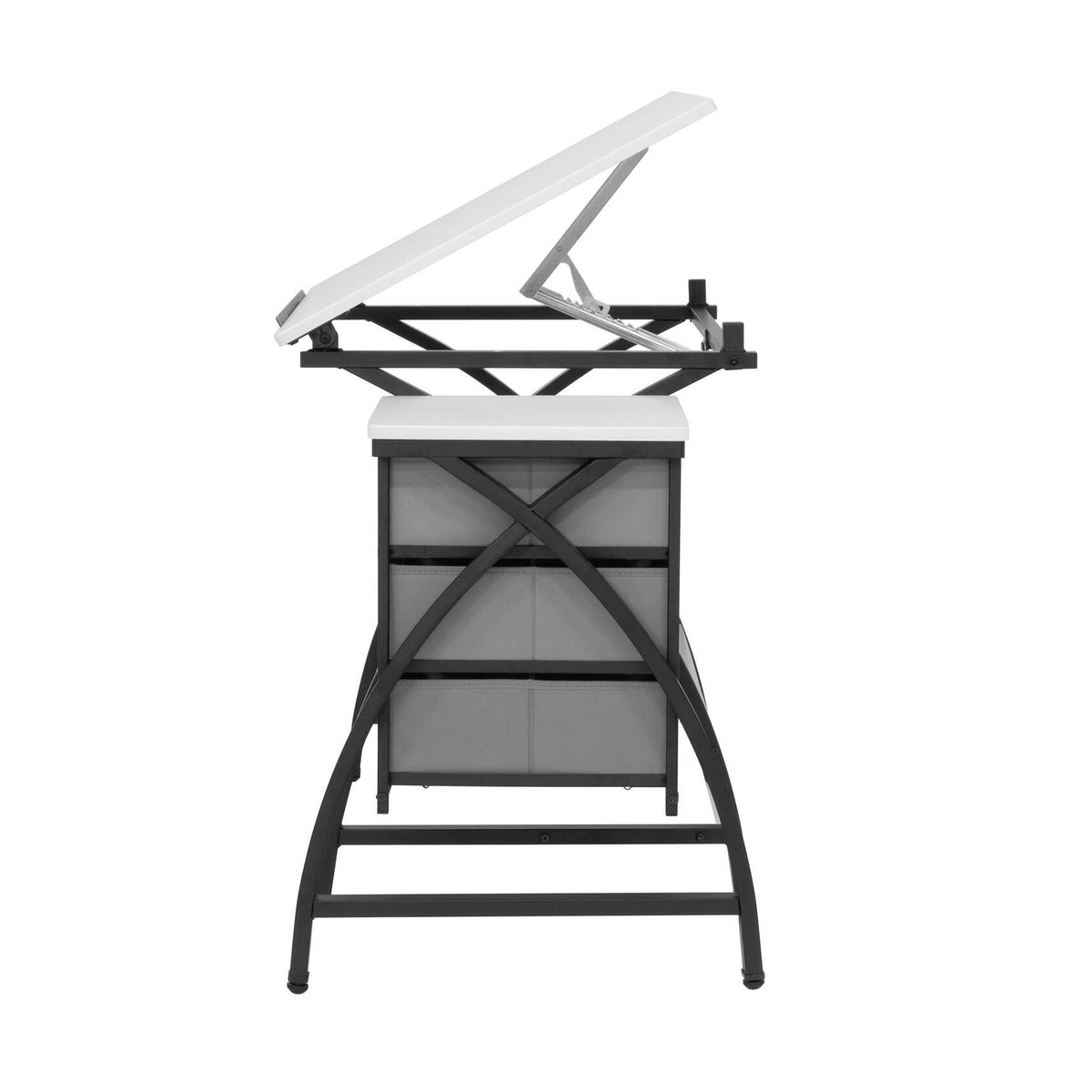 Black and White Drawing Table with Stool Q2578