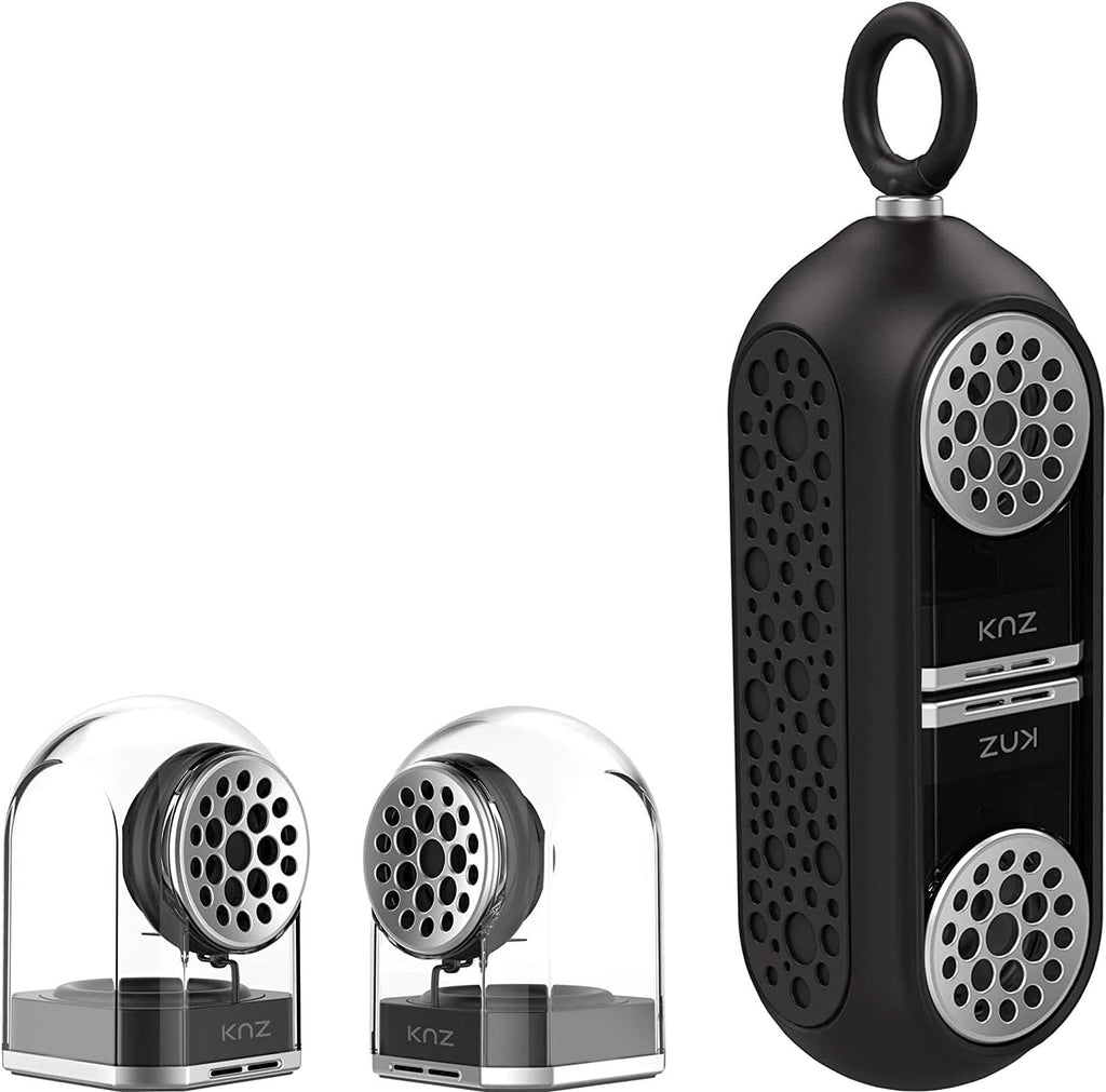Portable Bluetooth True Wireless Speakers with Magnetic Connectable Base, Gray F835810