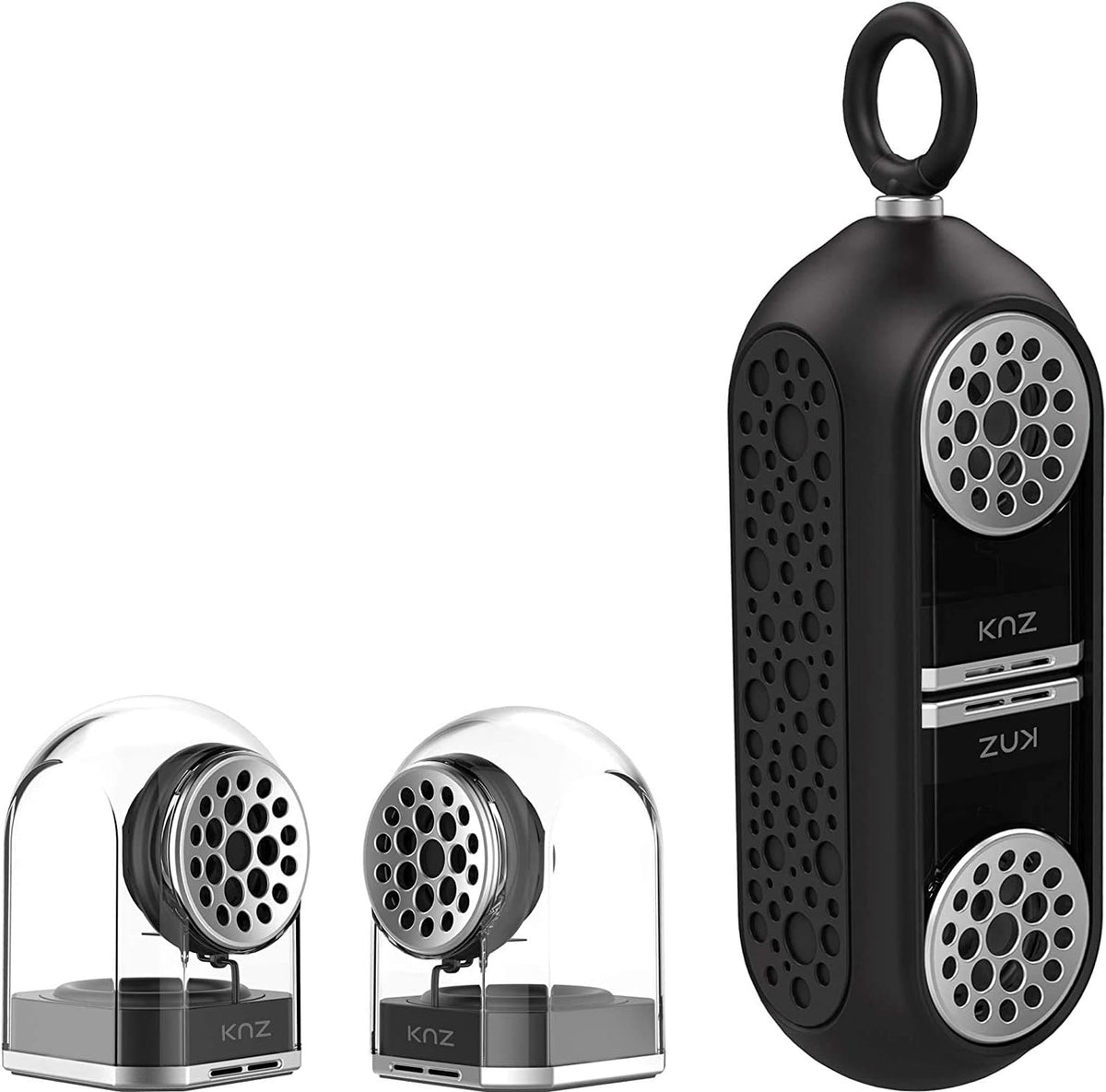 Portable Bluetooth True Wireless Speakers with Magnetic Connectable Base, Gray F835810